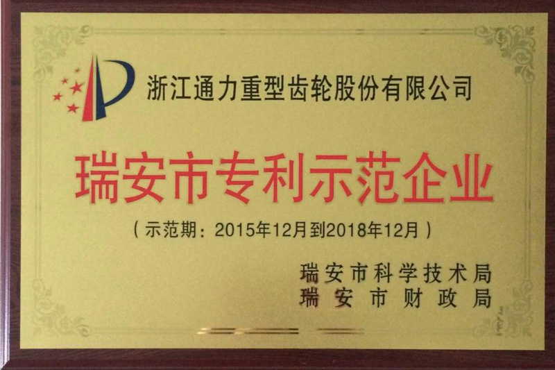 浙江通力榮獲瑞安市專利示范企業